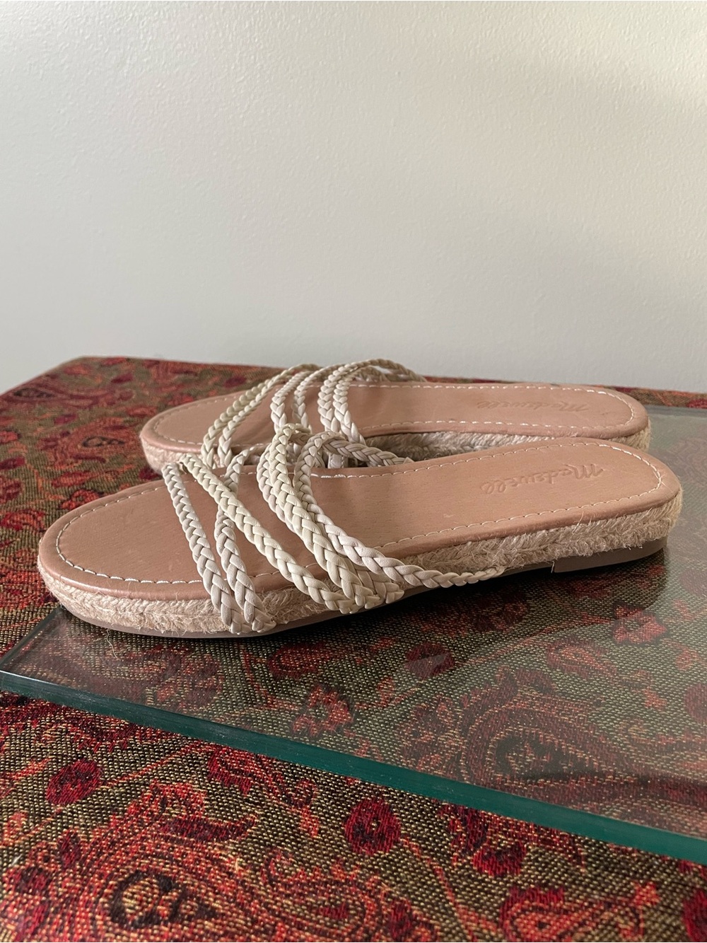 Madewell Braided Slide Sandals in Light Beige 7